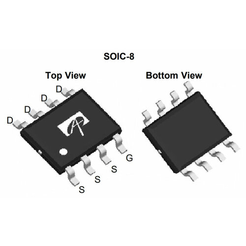 Микросхема AO4406A N-Channel MOSFET 30V 13A SO-8 микросхема fdms7620s n channel mosfet 30v 13a