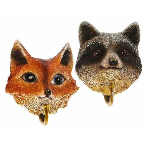 Набор крючков для одежды лесные гости - лиса, полистоун, Koopman International AAA756120-1