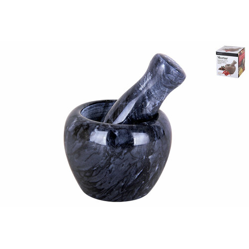 Ступка с пестиком 8х10см черная 5031 мрамор 2557₽