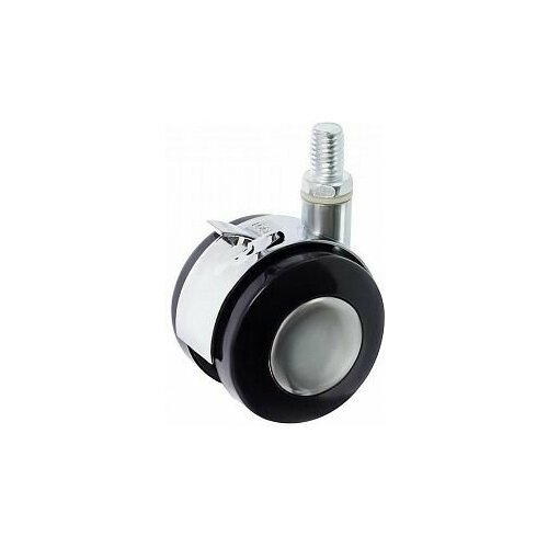 Tech-Krep Колесо меб. поворот. пластик, хром, резьба М8, D40, с торм - пакет 152335 черный, хром
