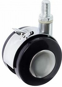 фото Колесо меб. поворот. пластик, хром, резьба М8, D40, с торм - пакет Tech-Krep