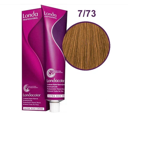 Стойкая краска для волос блонд коричнево-золотистый - Londa Professional Color Creme Extra Rich 7/73, 60 ml