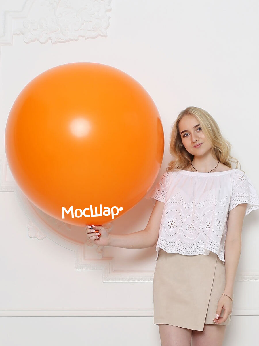 Большой воздушный шар оранжевый - 90см