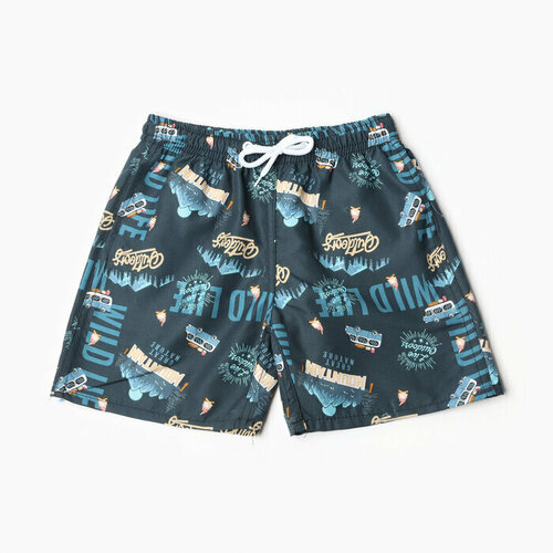 фото Трусы kaftan, размер 134/140, серый, синий