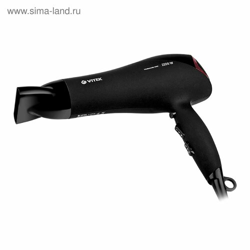 Фен VT-8208 BK 2200 Вт 3 режимов 3 скорости ионизация чёрный 407700₽