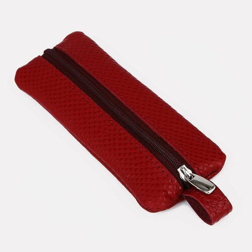 Ключница на молнии длина 15 см кольцо цвет красный 652₽