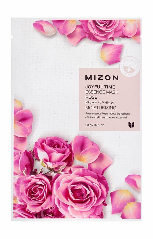 Тканевая маска для лица с экстрактом лепестков розы Mizon Joyful Time Essence Mask Rose