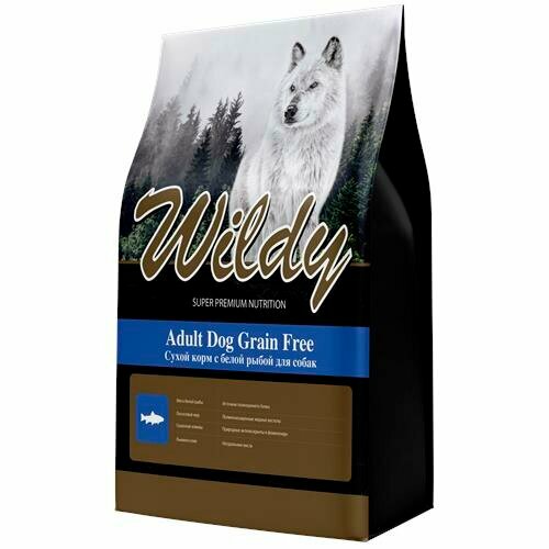 Wildy Adult Dog Grain Free Сухой корм с белой рыбой для собак 1кг