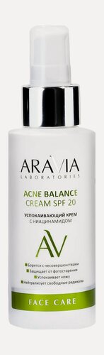 Изображение товара ARAVIA LABORATORIES Крем с ниацинамидом успокаивающий Acne Balance Cream SPF 20, 100 мл