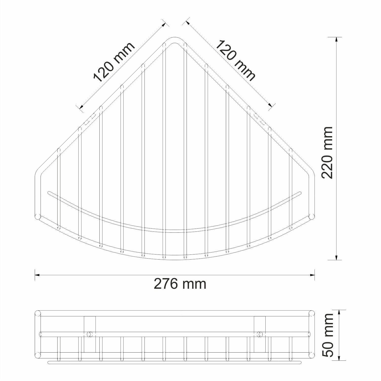 Полка WasserKRAFT K-1511 27.6х22х5 см, матовый хром