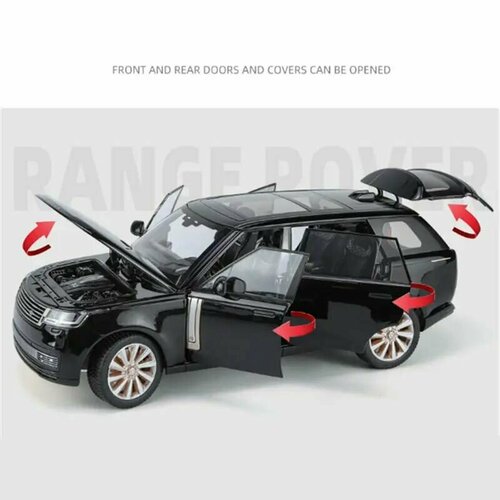 Коллекционная Металлическая машинка Land Rover Рендж Ровер 1:18 ( Чёрный) 1 36 модель спортивного автомобиля mckenn из сплава воин автомобиль открывающаяся дверь детская игрушка 554049