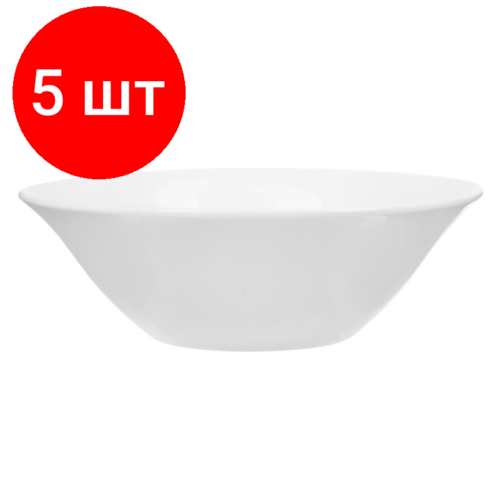 Комплект 5 штук, Салатник Tvist Ivory 126мм 260мл, фарфор, белый, фк4009