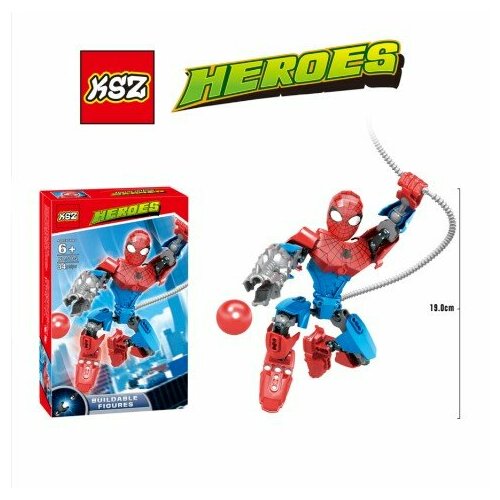 Конструктор Heroes Assemble / сборная фигурка Человек-паук / 34 дет. конструктор ksz heroes assemble фигурка человек паук 61 дет 24 см