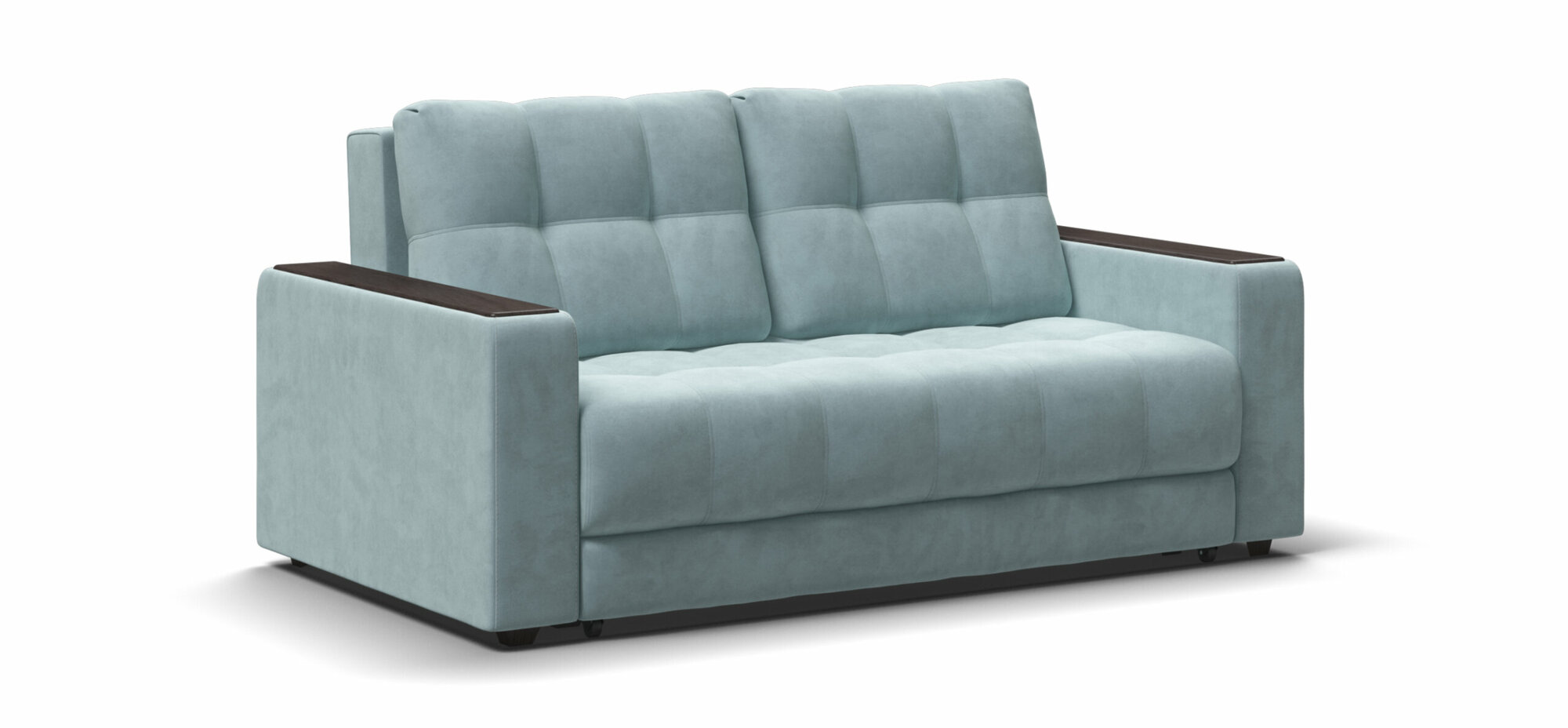 фото Диван-кровать BOSS Compact, выкатной easy roll, велюр Monolit Аква, 167х112х88 см