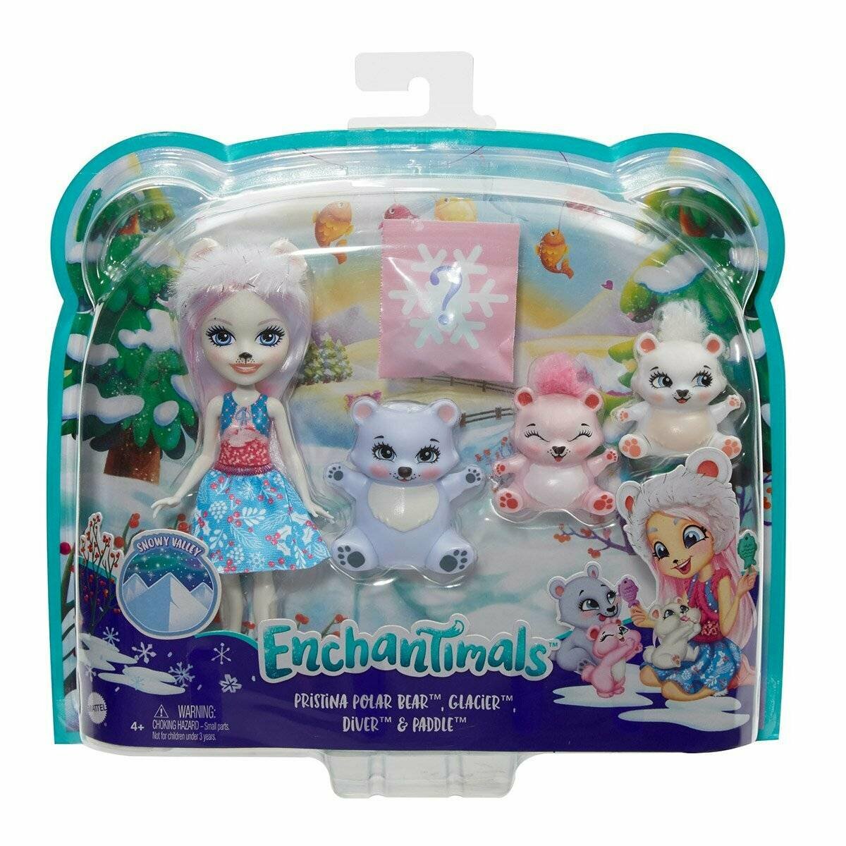 Кукла Enchantimals Пристина Полярная Миша с семьей. Белый медведь Енчантималс