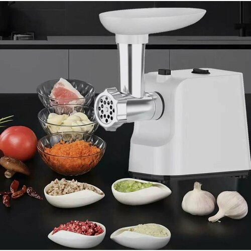 Электрическая мясорубка универсальная с насадкой для кеббе Jamaky 800В Белая 485000₽