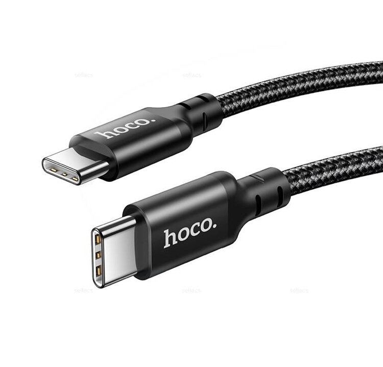 Кабель Hoco X14 Double Speed, USB Type-C - USB Type-C, 60W, 1м, черный — фото 1