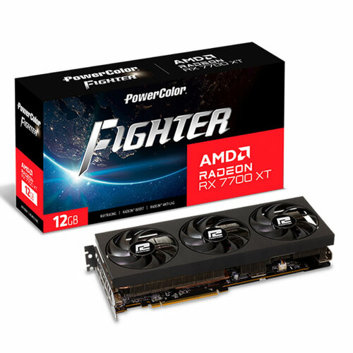 PowerColor RX7700XT Fighter 12GB GDDR6 256-bit DPx3 HDMI 3FAN RTL RX7700XT 12G-F/OC