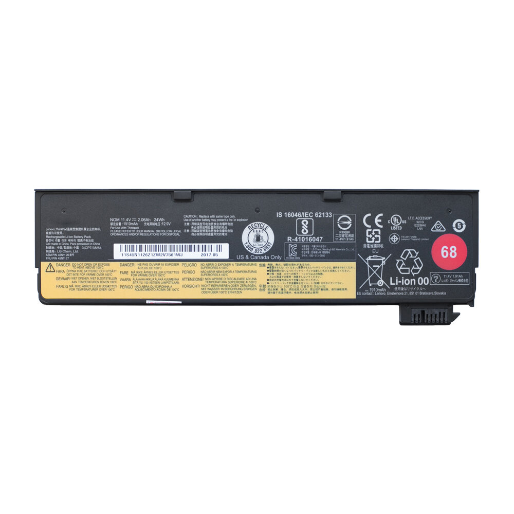 Аккумулятор для Lenovo ThinkPad x270 / t460 / x240 / x260 / x250 / t440 / l460 / t560 / t550 / a275 / t450s / l450 / w550s - 24Wh