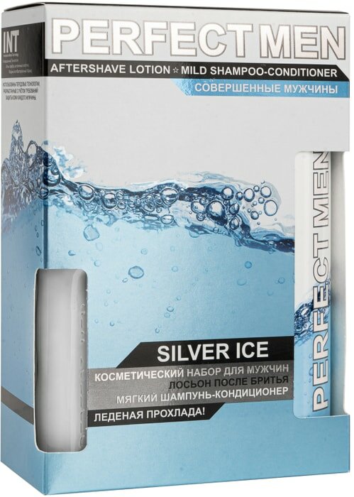 Подарочный набор Perfect Men Silver Ice Шампунь-кондиционер для волос 250мл + Лосьон после бритья 100мл