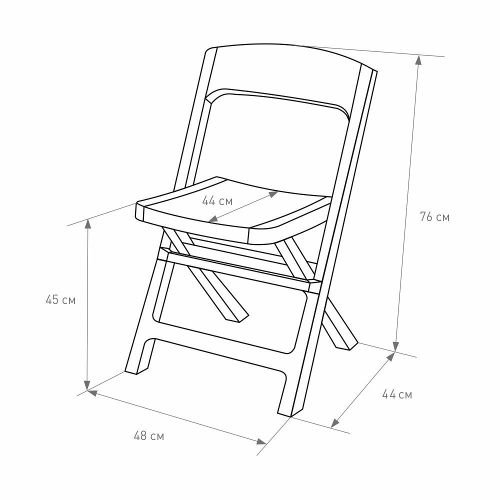 Стул пластиковый Progarden Asso складной 48х44х76 см антрацит - фотография № 6