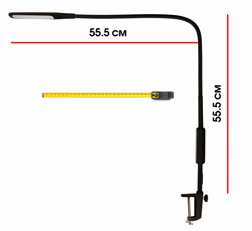 Светильник настольный LUCIA Fleksa, на струбцине, 10Вт, черный [l570] - фото №14