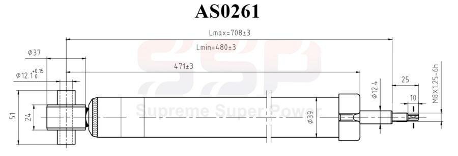 SSP AS0261 Амортизатор SSP AS0261 MAZDA 3, AXELA 03- задн. / 343412, E3846, BP4K-28-910D, CC43-28-910A, G412381