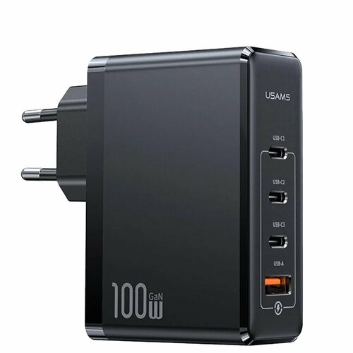 Сетевой адаптер USAMS GaN US-CC163 T50 100W (EU) черный