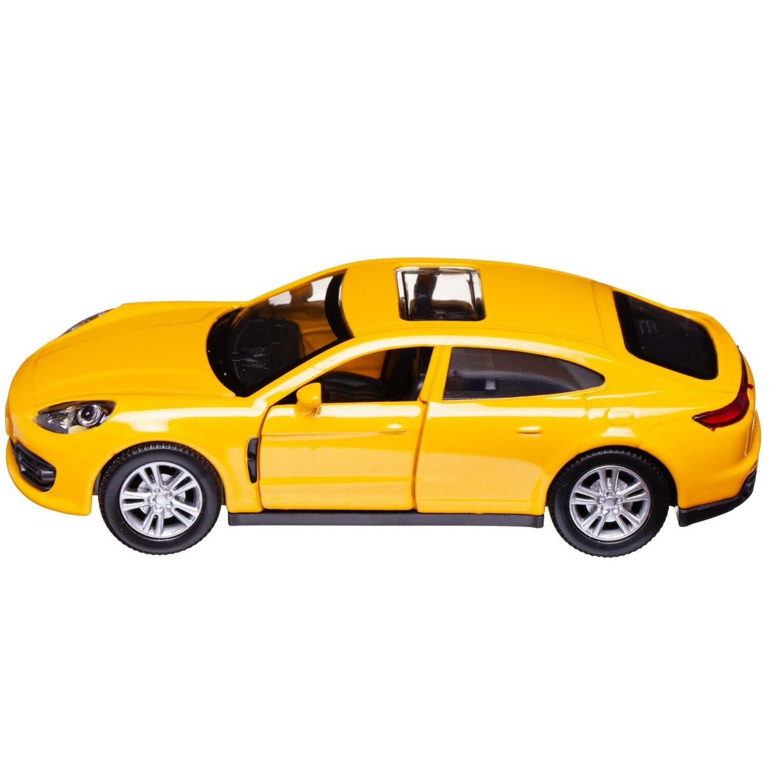 Машинка металлическая Abtoys АвтоСити 1:36 Седан купе инерционный с открывающими передними дверцами желтый свет звук C-00523/желтый
