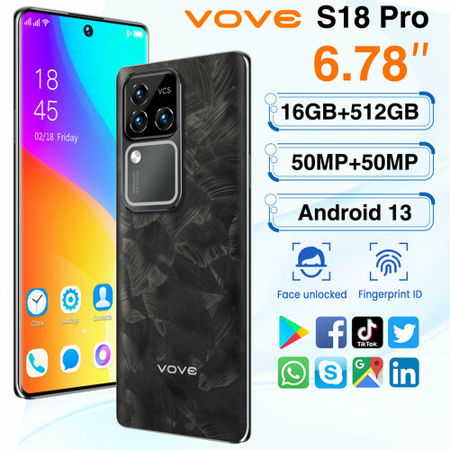 Смартфон S18 Pro 16512 ГБ 50 Мп камера 5000mAh 10200₽