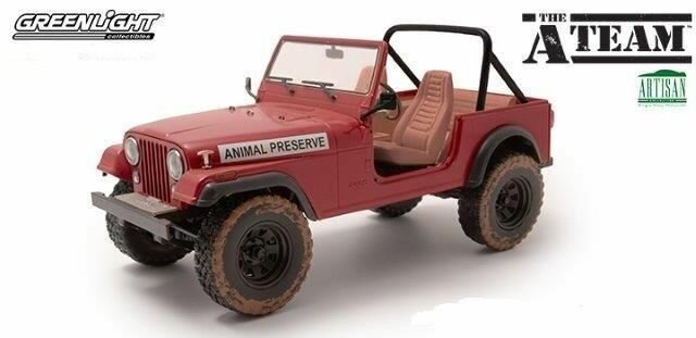 JEEP CJ-7 4х4 "Animal Preserve" 1981 Red (из телесериала 'Команда А"), масштабная модель коллекционная