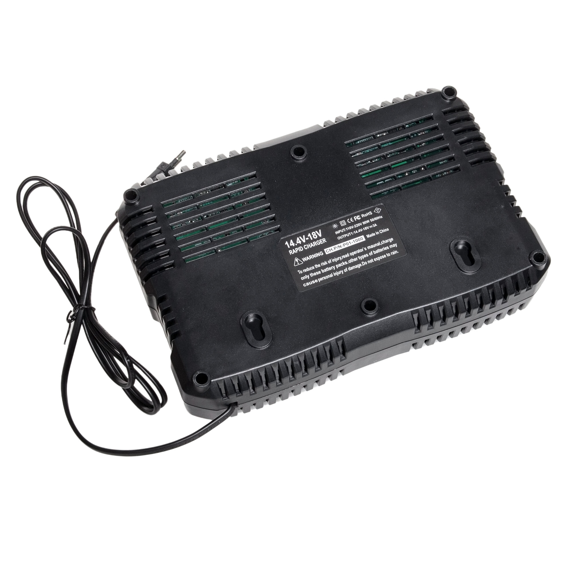 Зарядное устройство для аккумулятора Makita DC18RA / Makita BL1850-2 / Makita BL1830 / Makita BL1860 / Makita BL1820B / Makita DC18RD / Makita BL1840 / Makita DC18RC / Makita BL1845 / Makita BL1850B-2 / Makita BL1820 - зарядка 90W 14.4-18V 3A — фото 1