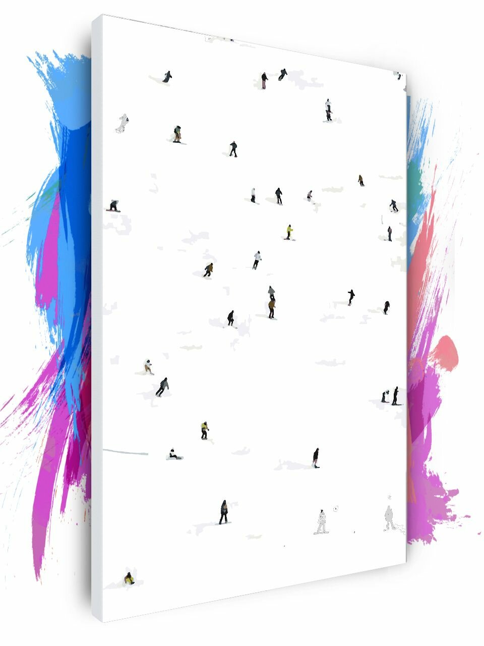 Картина по номерам на холсте Россыпь лыжников, 40 х 60 см