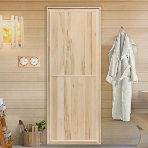 Изображение товара Дверь ДобропаровЪ "Эконом", для бани и сауны, липа, 180x70 см