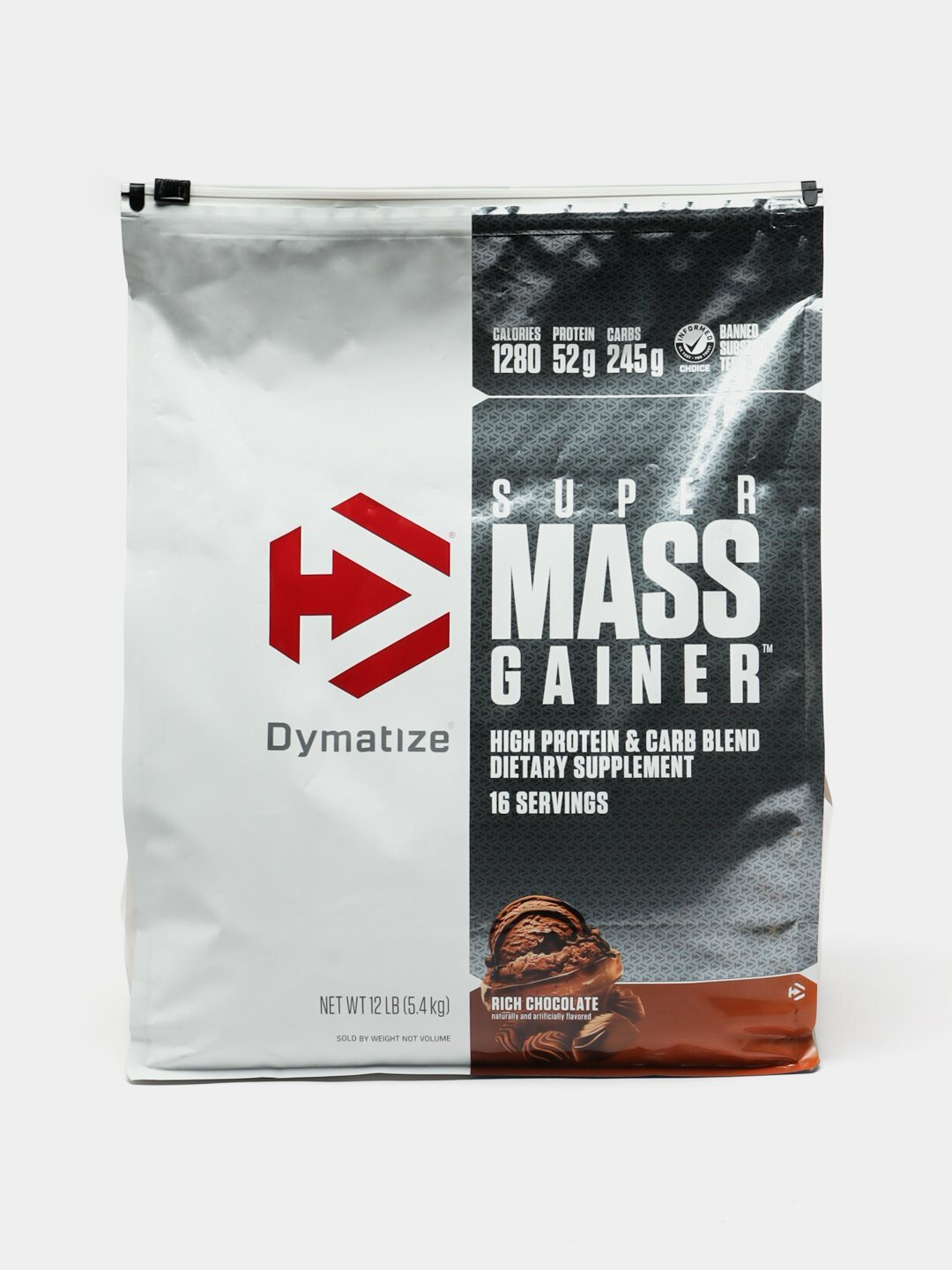 Гейнер для набора массы Super Mass Gainer Dymatize, 5.5 кг, шоколадный вкус