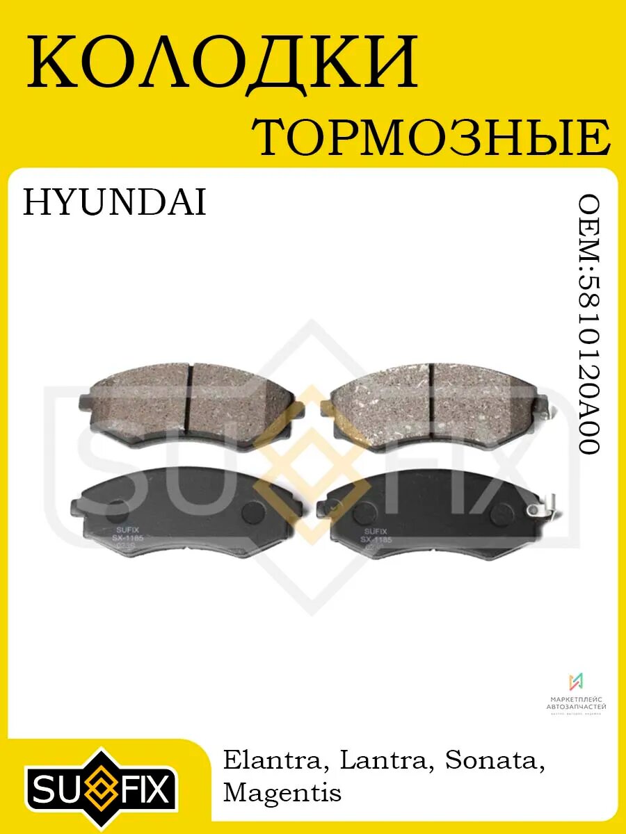 Тормозные колодки передние для HYUNDAI Elantra/Lantra/Sonata