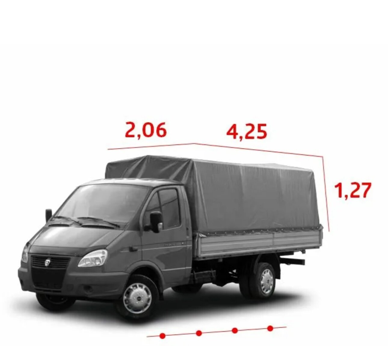 Тент ГАЗель 330202 (удлиненный) нового образца (серый) двусторонний усиленный