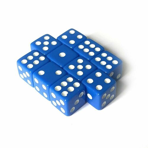 фото Кубики игральные шестигранные д6 12мм 10шт. синие ork's workshop