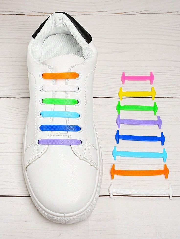 Силиконовые шнурки без завязок, 16 штук, анти шнурки, уникальное решение для комфорта и стиля — фото 1