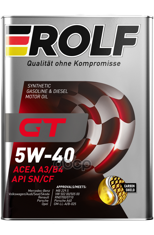 ROLF "масло ROLF GT 5W40 SNCF 4Л синт. Метал. Банка"
