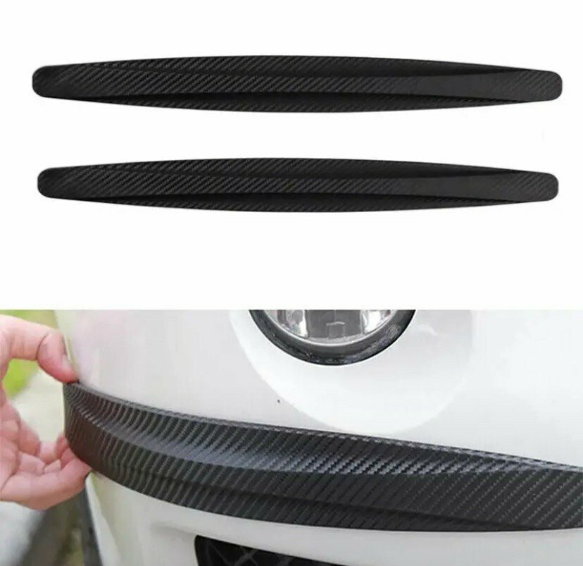 Защитная накладка на автомобиль для бампера противоударная черная 2шт