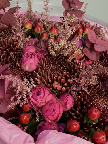 Изображение товара Букет WEST FLORA Небесная Гармония, розы, хризантемы, эустомы