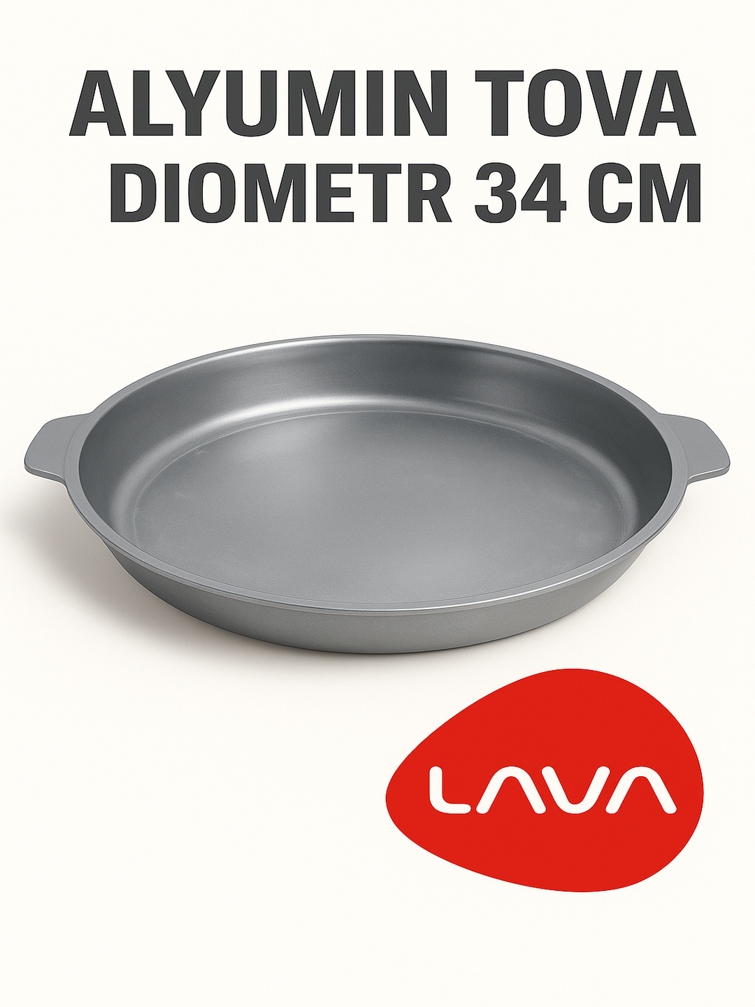 Сковорода LAVA, алюминий, 34 см, для всех плит, без покрытия