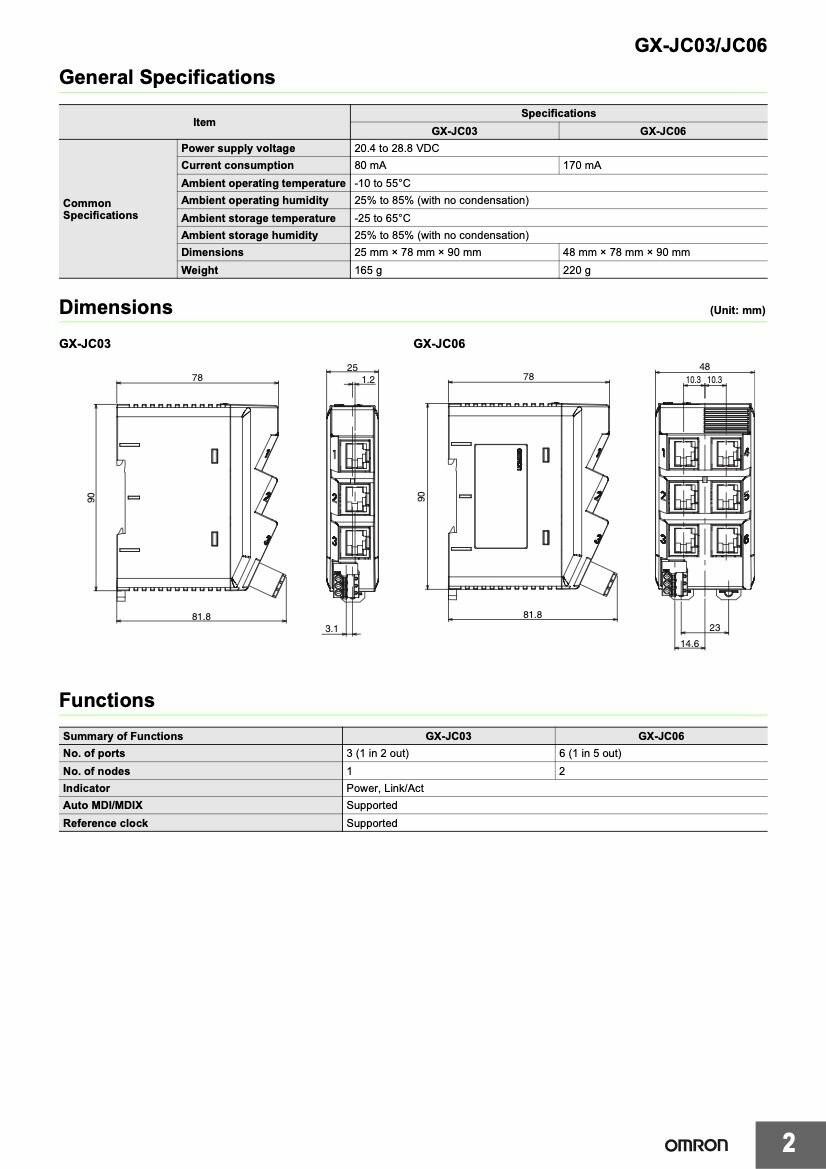 GX-JC03-CH Разветвитель для сети EtherCAT OMRON — фото 1