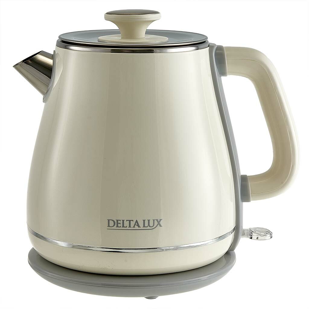 Чайник электрический 2200 Вт, 1.8 л DELTA LUX DE-1019, двойной корпус, белый