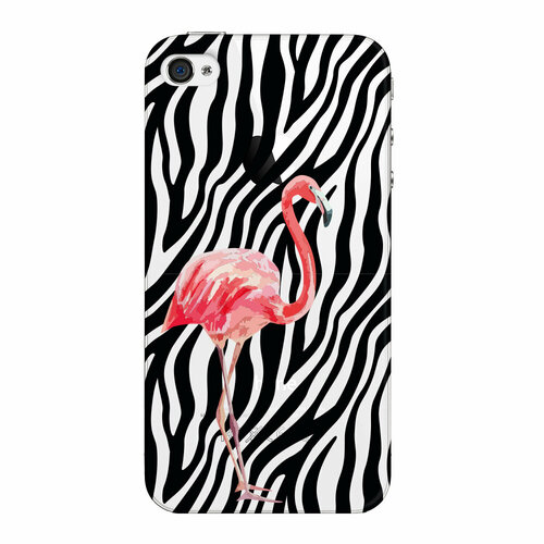 Чехол и защитная пленка для Apple iPhone 4/4S Deppa Art Case Jungle фламинго
