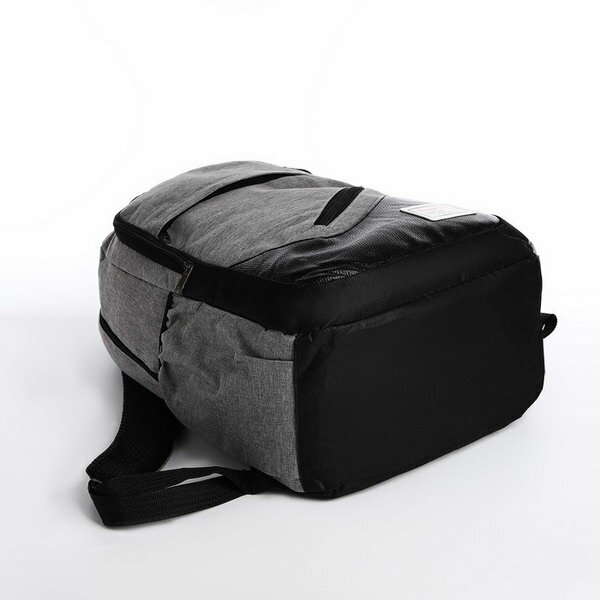 Рюкзак на молнии, с USB, 4 наружных кармана, сумка, пенал, цвет серый - фотография № 4