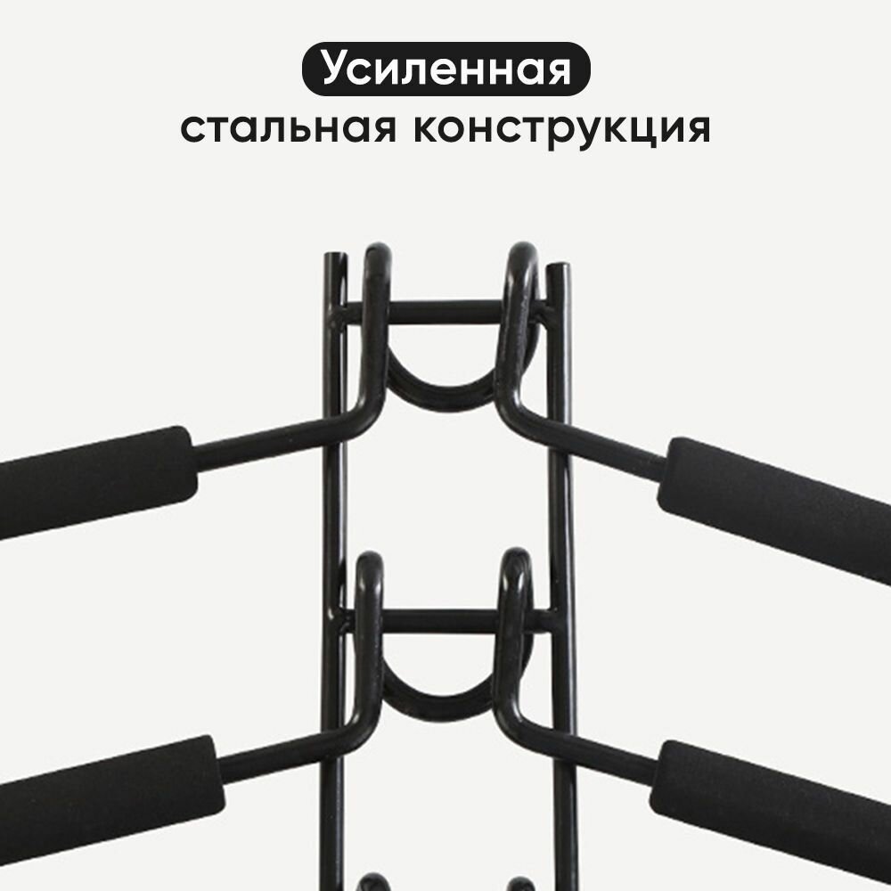 Вешалки плечики для одежды Oqqi, набор (18 шт), черный - фотография № 3