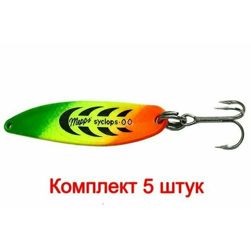 Блесна колеблющаяся для рыбалки Mepps SYCLOPS, 00, Tiger/Gold, комплект из 5 штук
