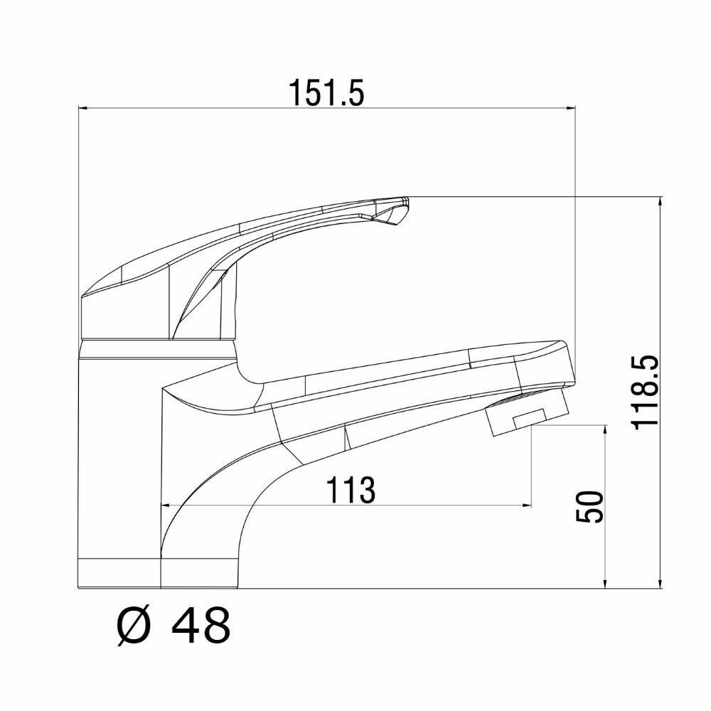 Смеситель для раковины в ванную комнату OneLife P11-021cr, хром